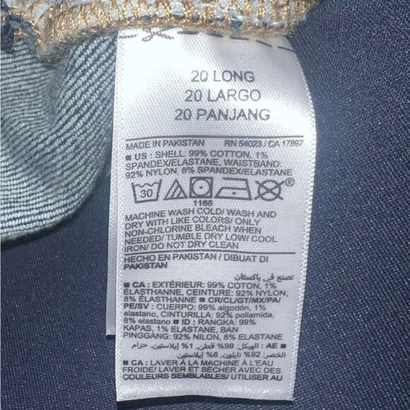 Old Navy Dark Wash Maternity Blue Jean Straight Leg Front Low Panel 20 Long NWOT - Picture 6 of 6